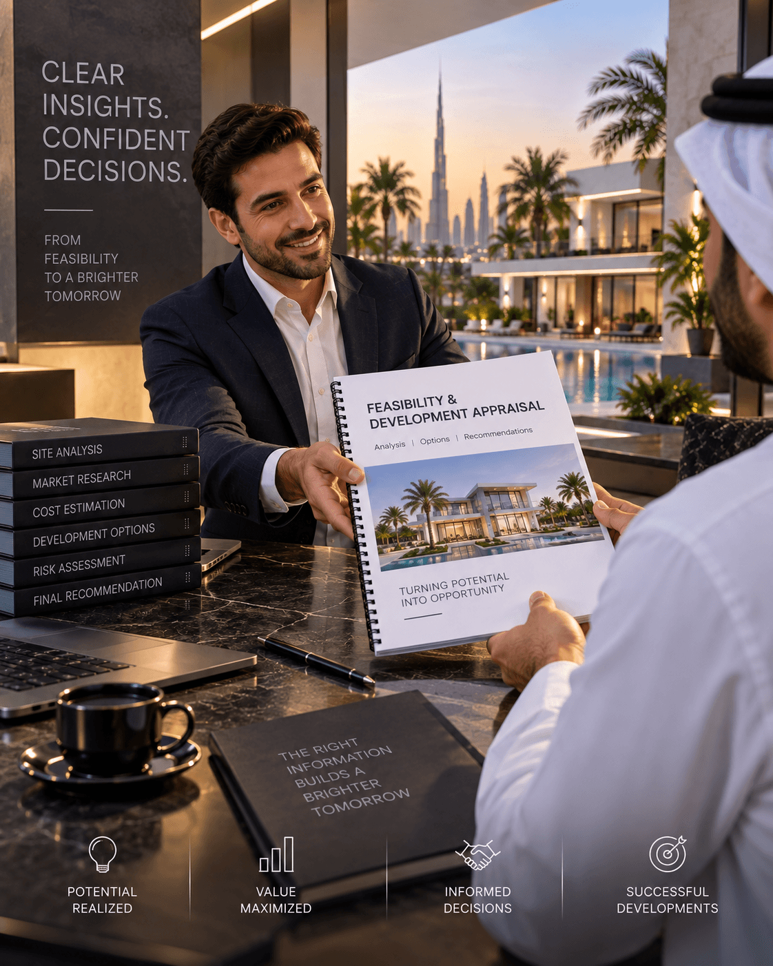 Feasibility and development appraisal recommendations presented to a property client