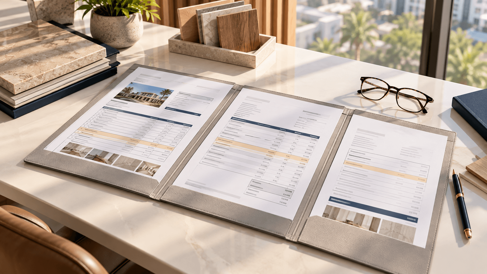 Supplier quotation, invoice and service fee pages side by side